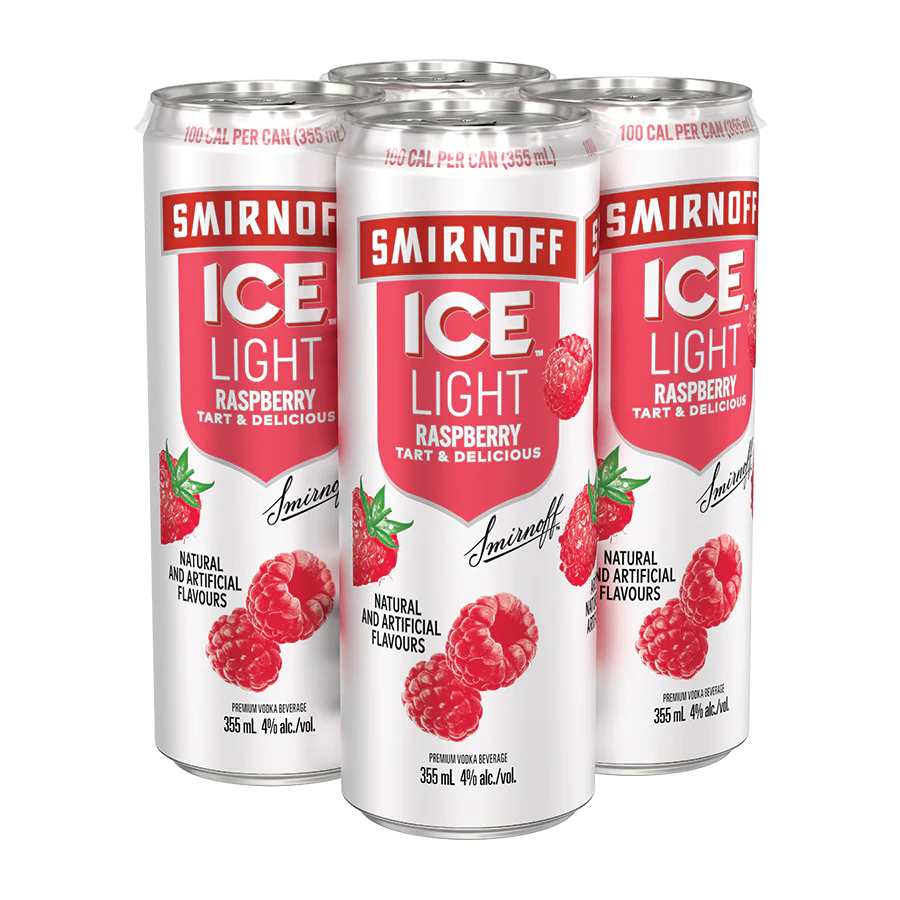 Smirnoff Ice Light Raspberry & Soda 4 Cans