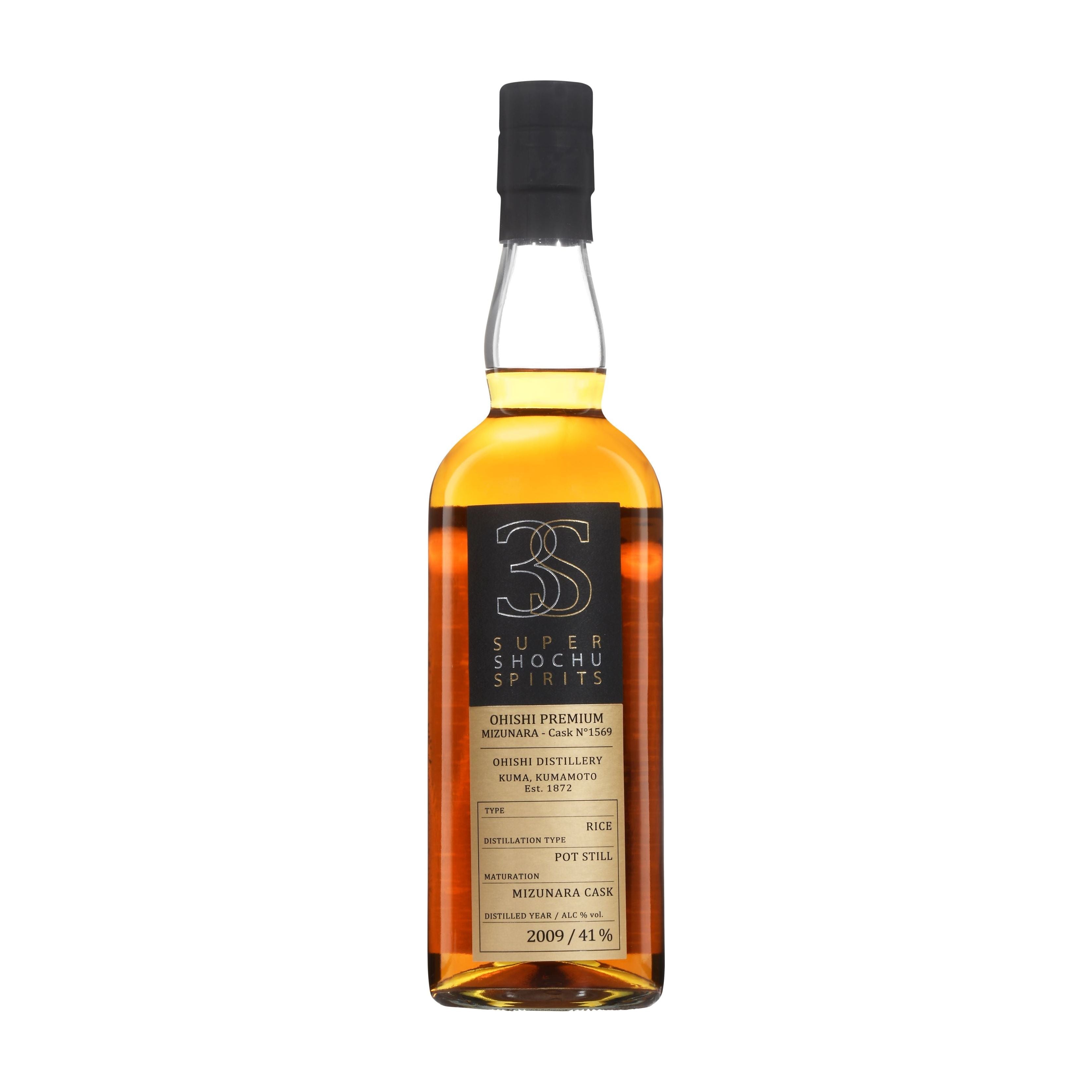 3S Super Shochu Spirits Ohishi Premium Mizunara Cask 2009 12 Year Old Shochu