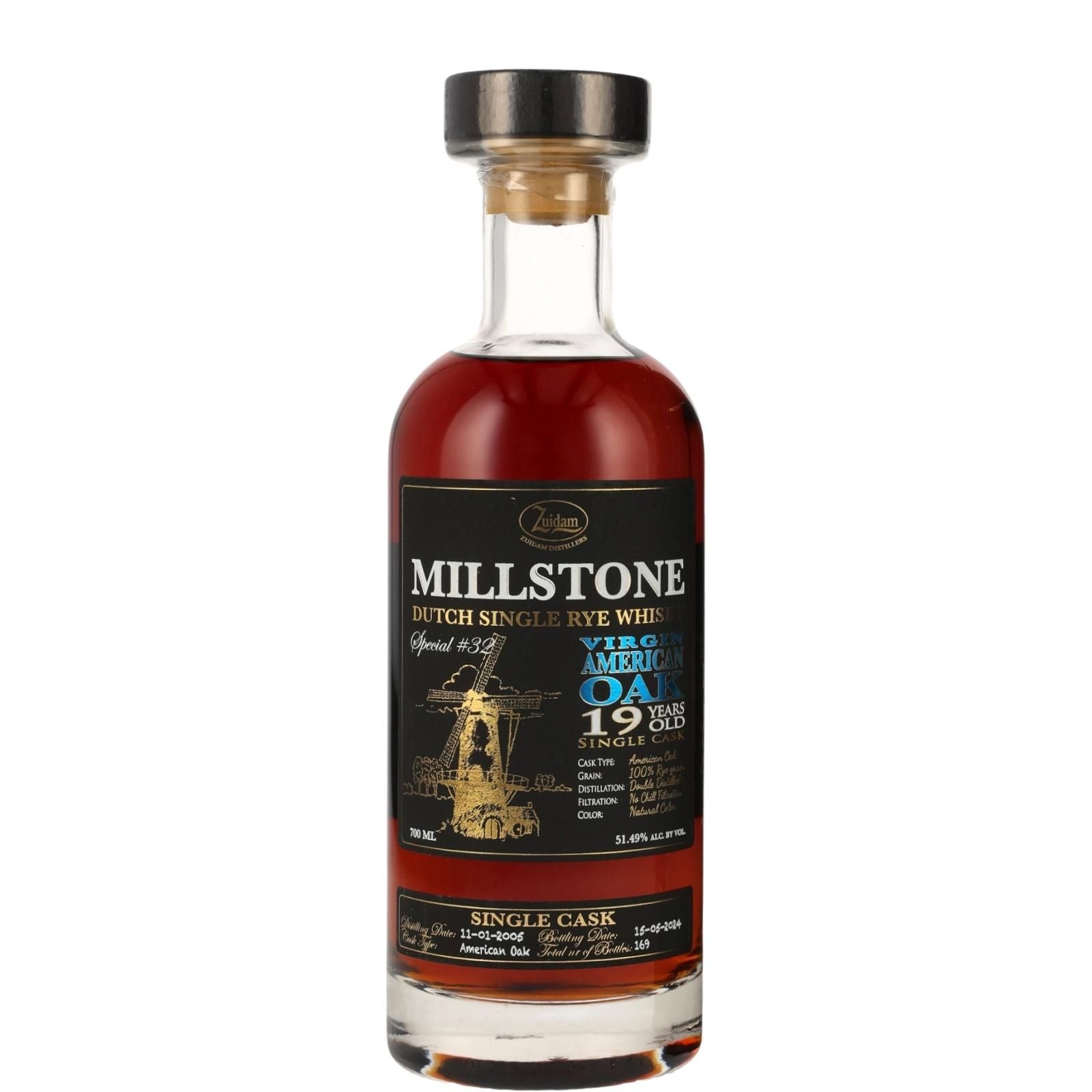Millstone Rye 19 Year Old Single American Cask Dutch Rye Whisky