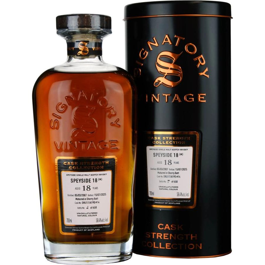 Speyside (M) 18 Year Old Signatory 2007 Cask Strength