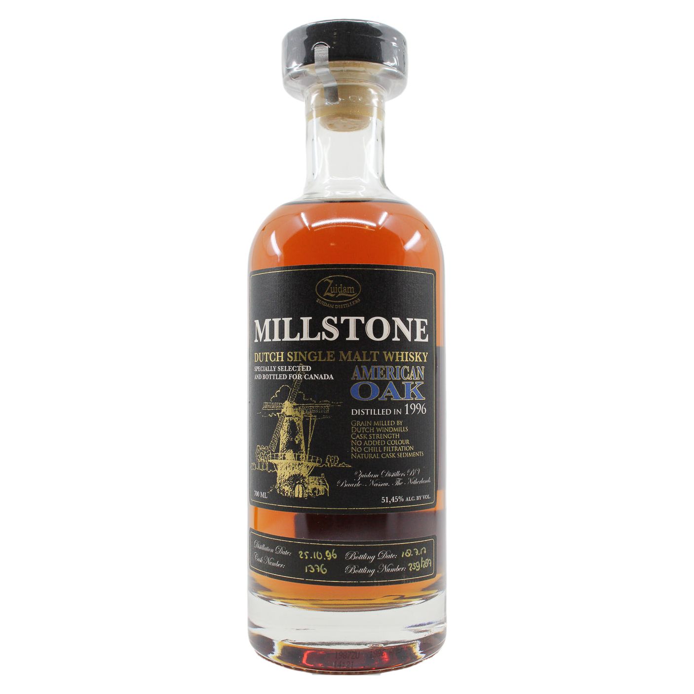 Millstone 1996 20 Year Old Virgin American Oak Dutch Whisky