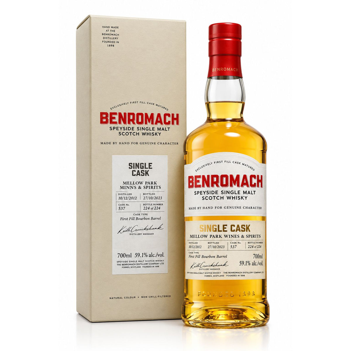 Benromach 12 Year Old 2012 Single Cask #837 Single Malt Scotch Whisky