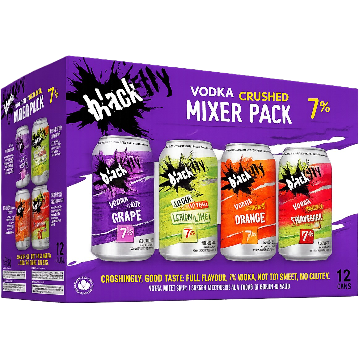 Black Fly Vodka Crushed Purple Mixer Pack 12 Cans