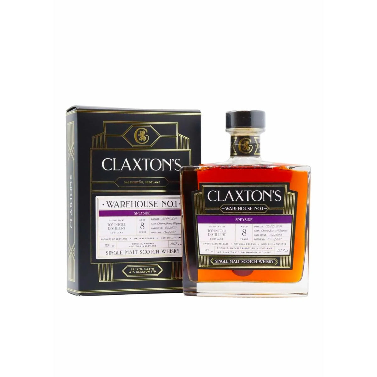 Claxton’s Warehouse No.1 Tomintoul 8 Year Old 2014 Oloroso Sherry Hogshead
