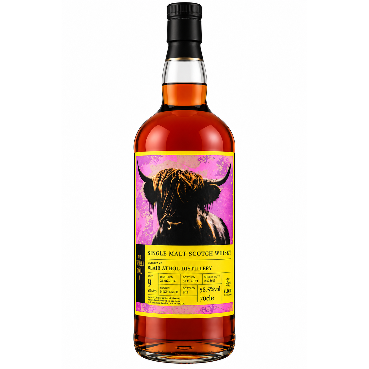 Elixir Whisky Trail Highland Cows Blair Athol 9 Year Old