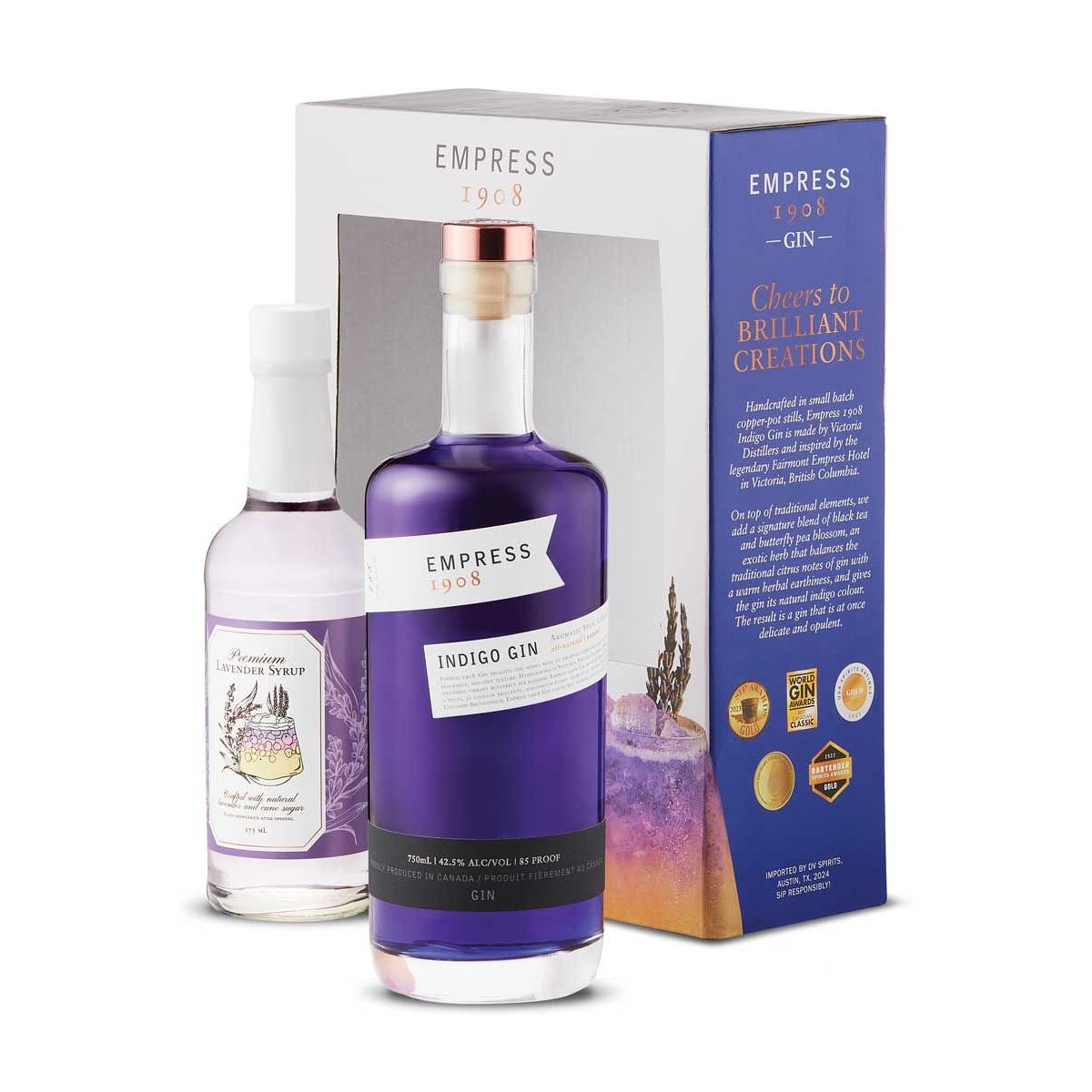 Empress 1908 Indigo Gin with Lavender Honey Syrup Cocktail Kit
