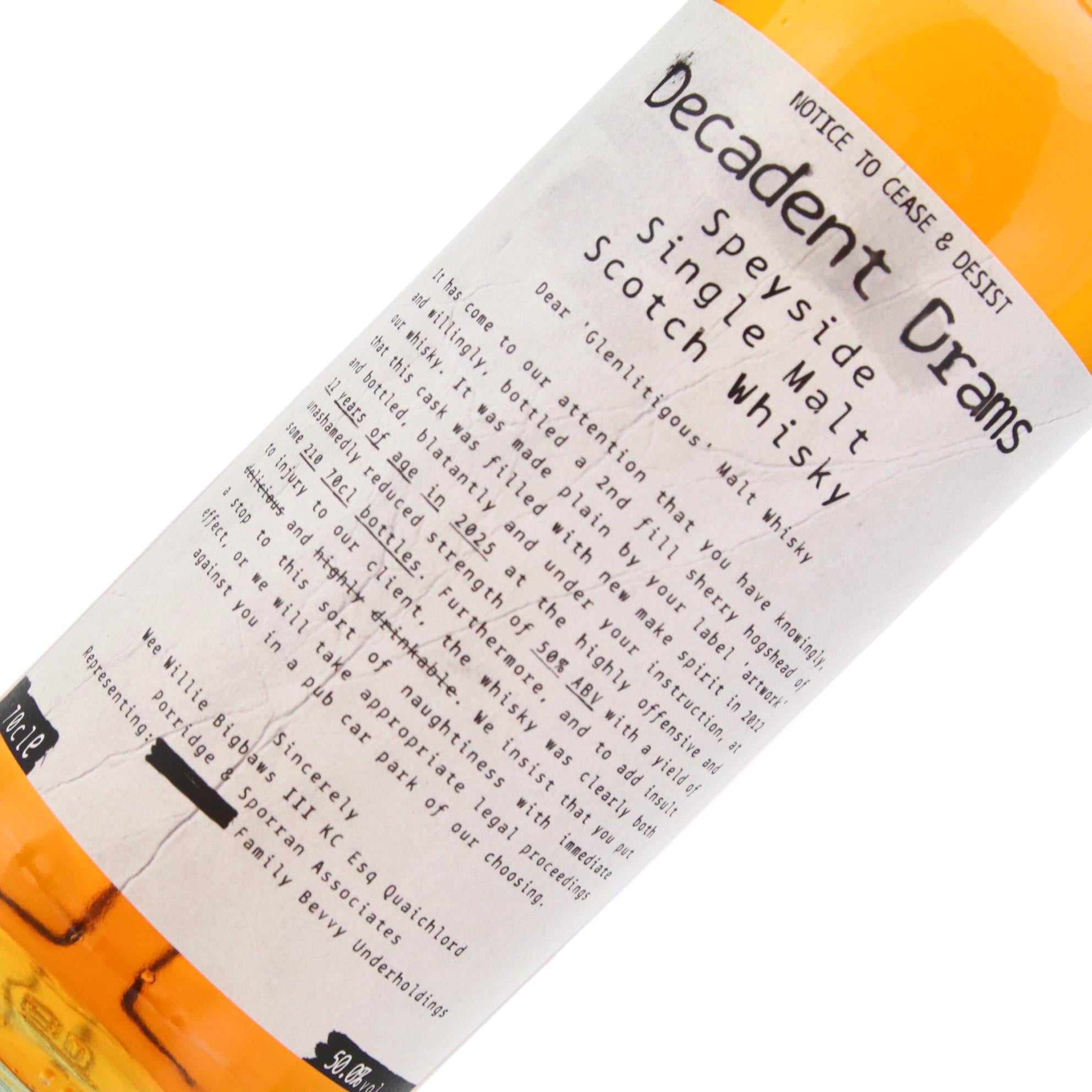 Decadent Drams Glenlitigious (Glenfarclas) 2012 12 Year Old