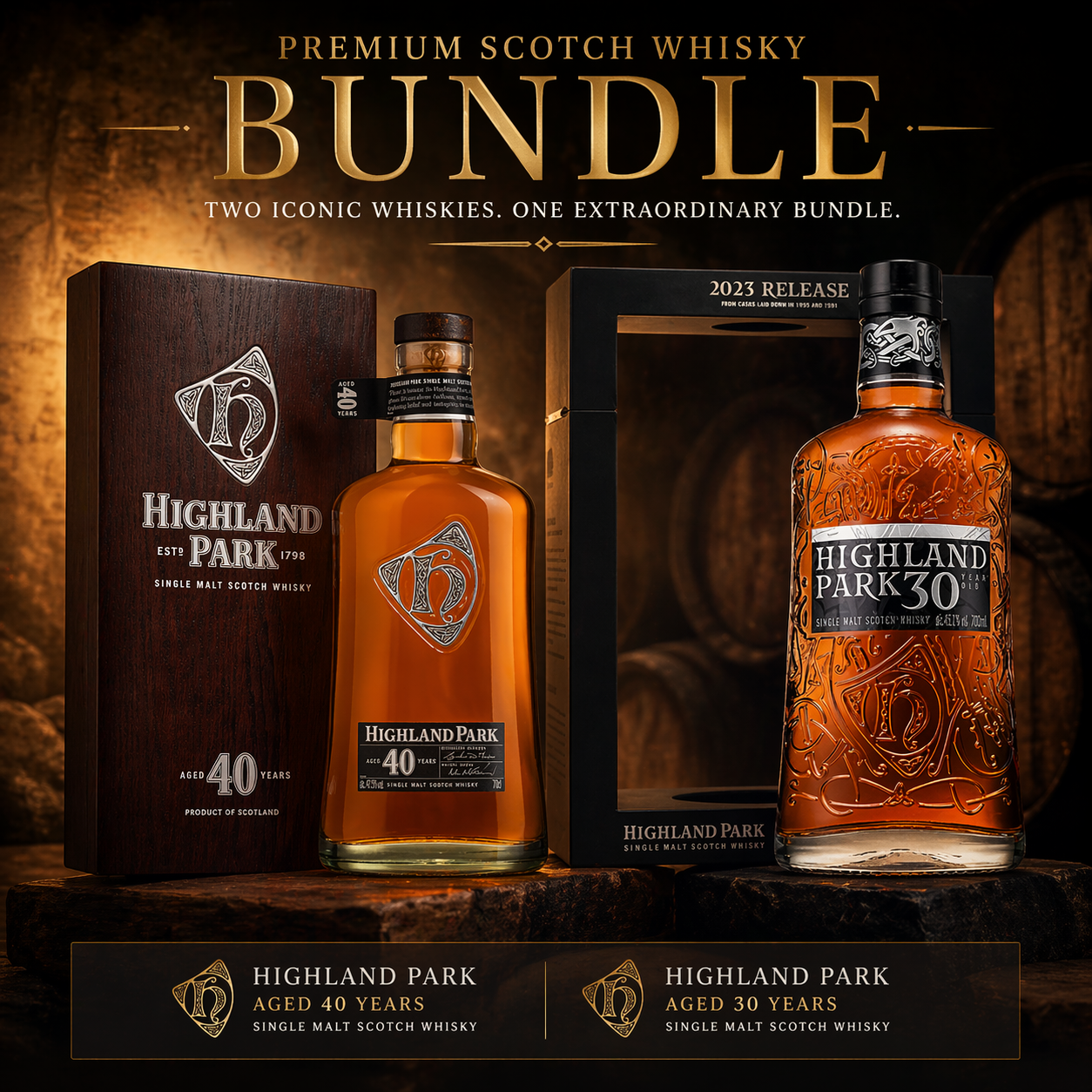 Highland Park 40 Year Old 2016 & Highland Park 30 Year Old 2023 Bundle