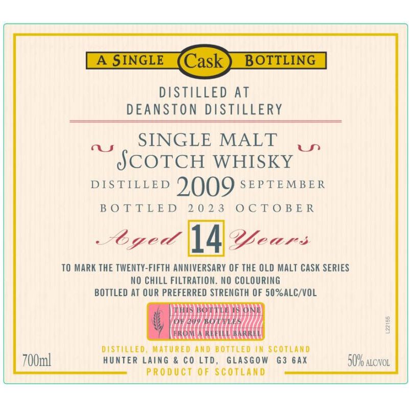 Hunter Laing Old Malt Cask Deanston 14 Year Old 25th Anniversary Edition