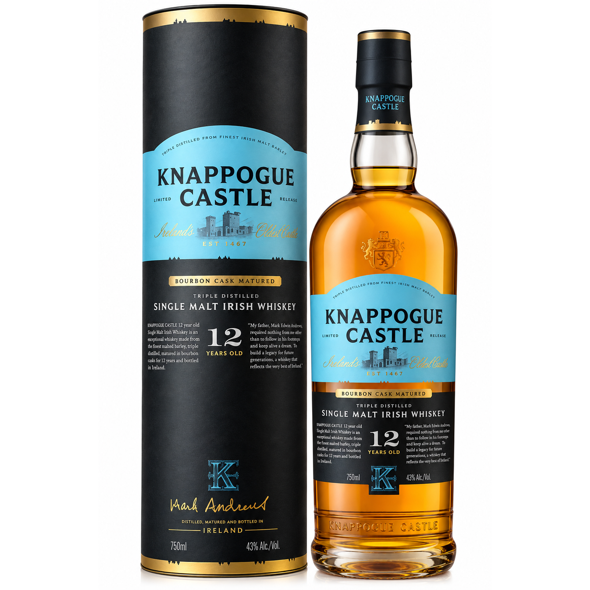 Knappogue Castle 12 Year Old Single Malt Irish Whiskey