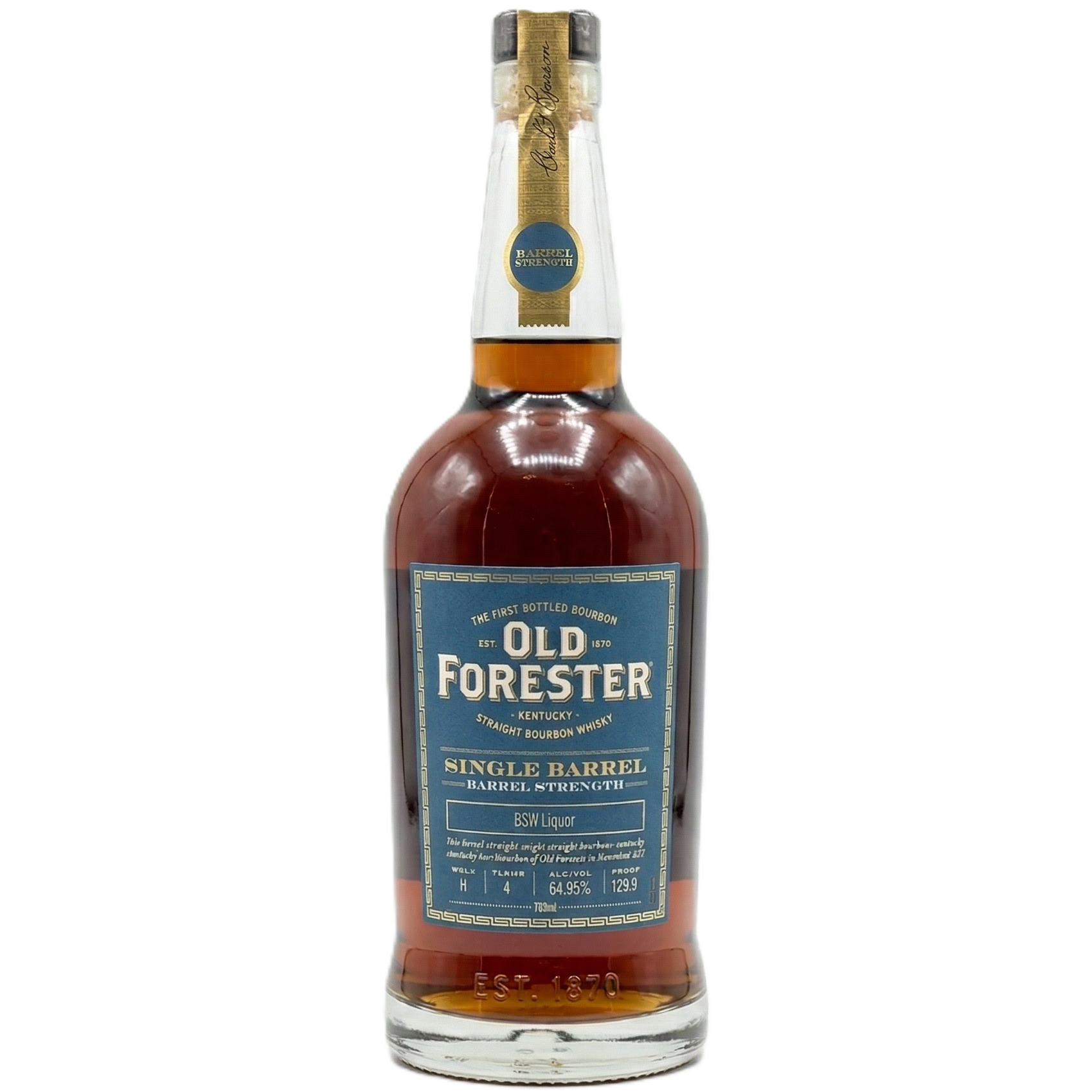 Old Forester x BSW Liquor Single Barrel Barrel Strength Bourbon 64.95% ABV