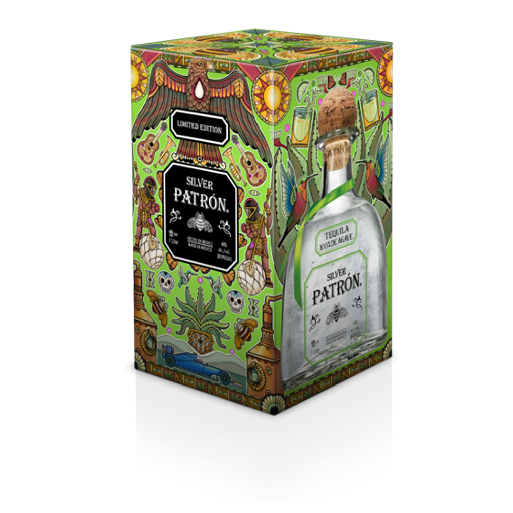 Patron Silver Tequila with Bonus Heritage Tin