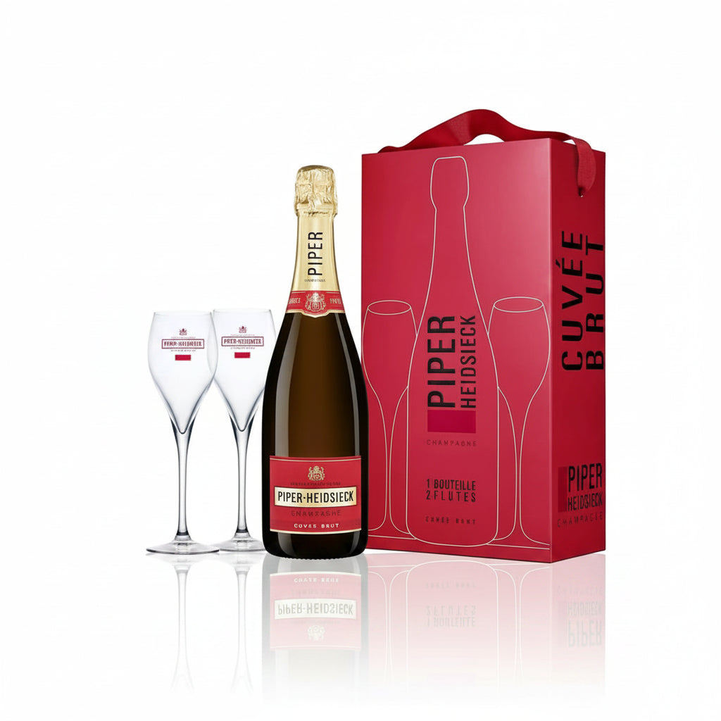 Piper-Heidsieck Brut Champagne with Glasses Gift Pack