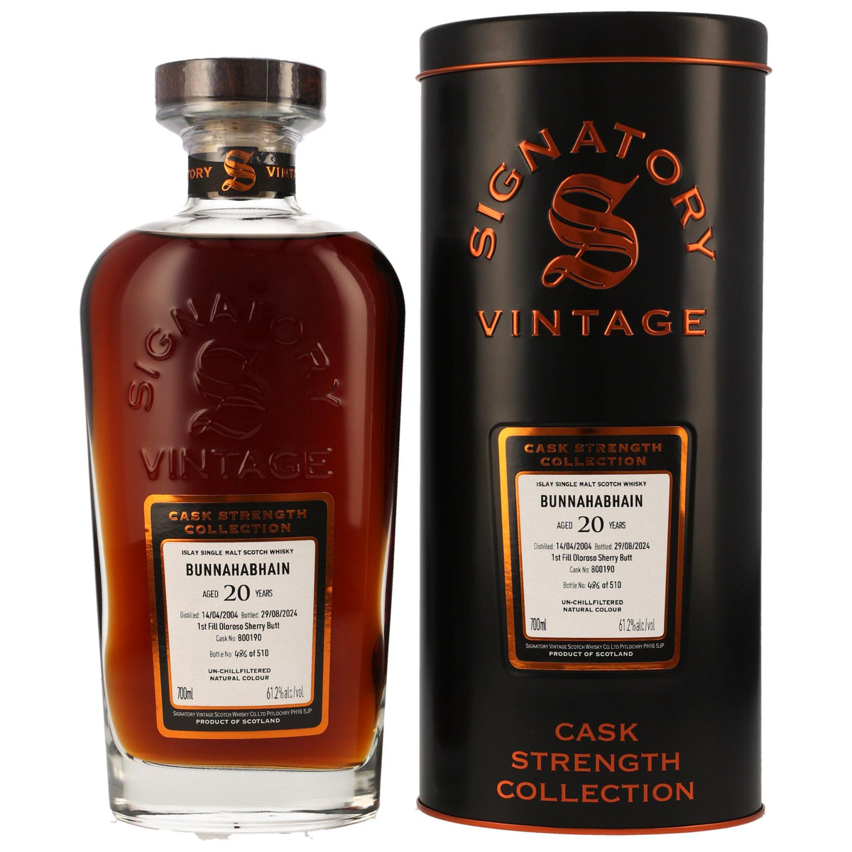 Signatory Bunnahabhain 20 Year Old 2004 Cask #800190