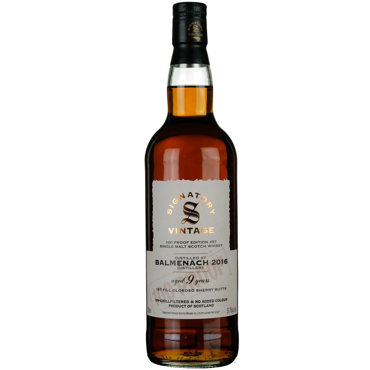 Signatory Vintage 100 Proof Edition #57 Balmenach 9 Year Old 2016 Single Malt Scotch