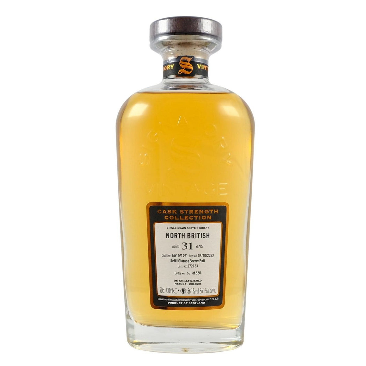 Signatory Vintage Cask Strength Collection North British 31 Year Old 1991 Cask #272163