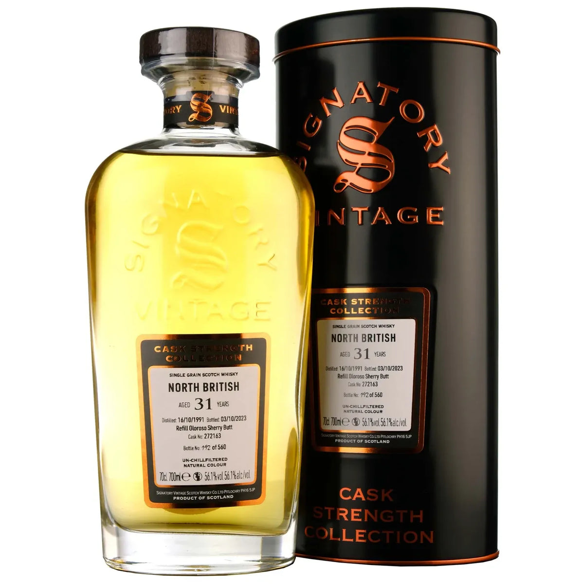 Signatory Vintage Cask Strength Collection North British 31 Year Old 1991 Cask #272163