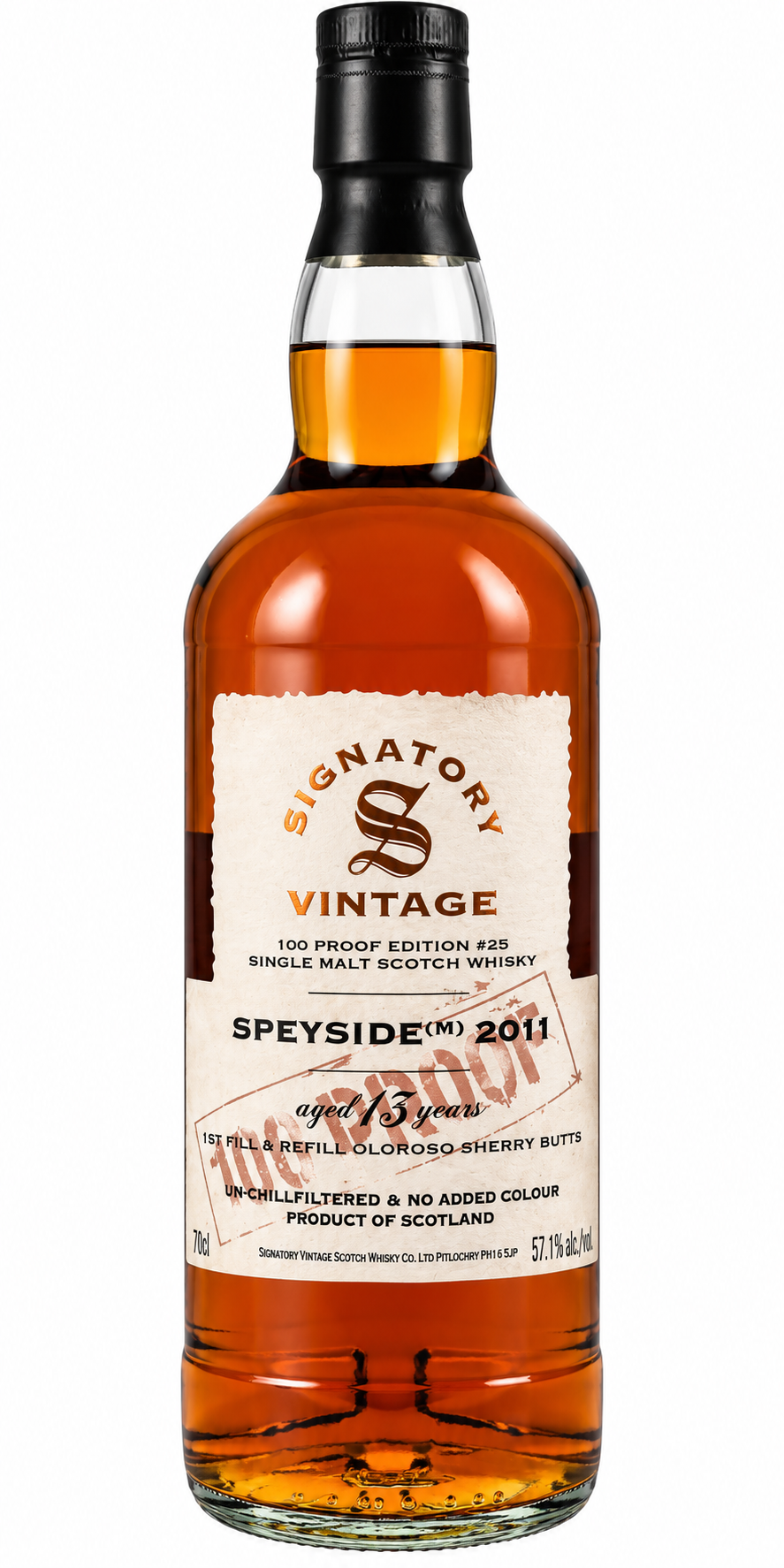 Signatory Vintage Speyside (M) 2011 13 Year Old 100 Proof Edition #25