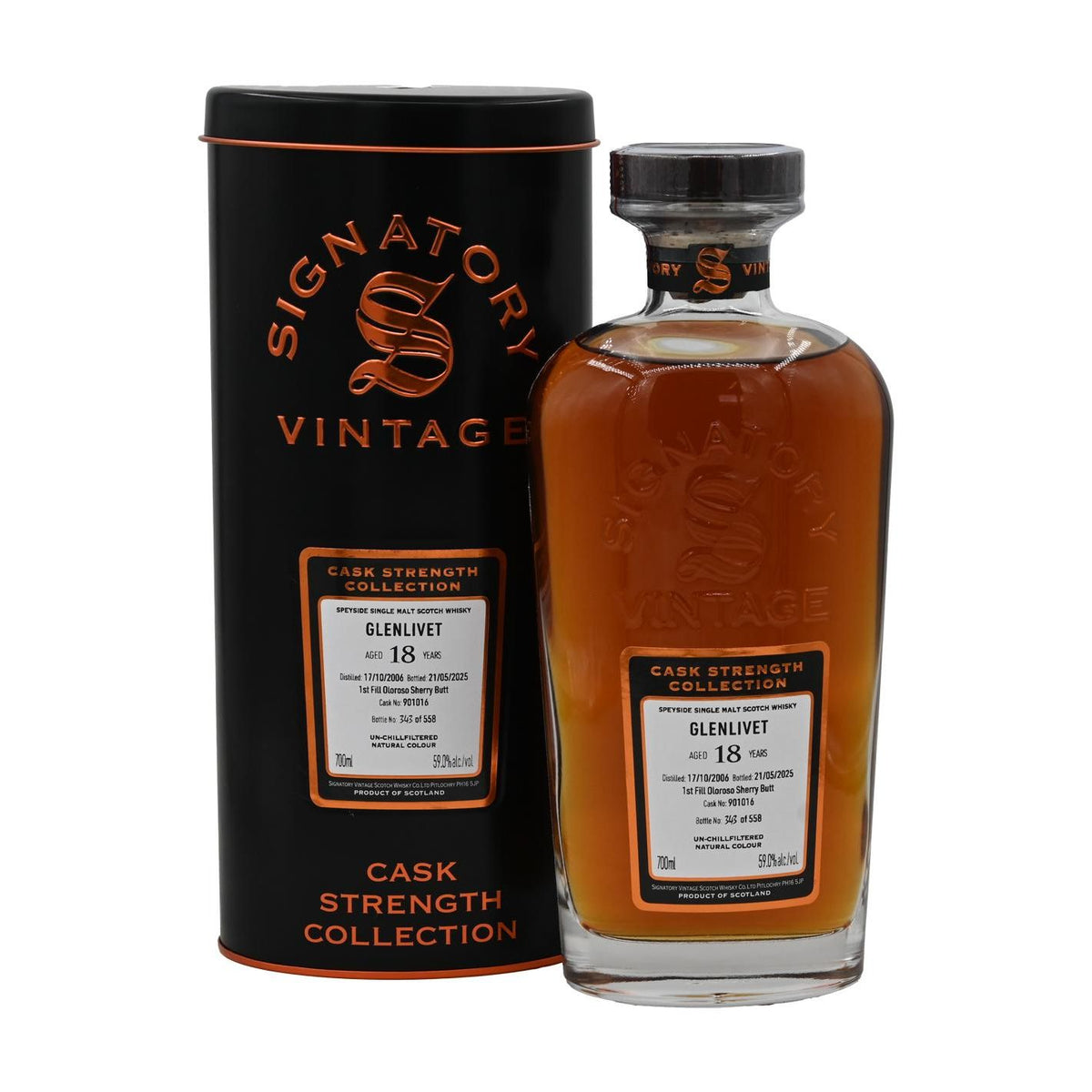 Signatory Vintage The Glenlivet 2006 18 Year Old Cask Strength Single Malt Scotch Whisky