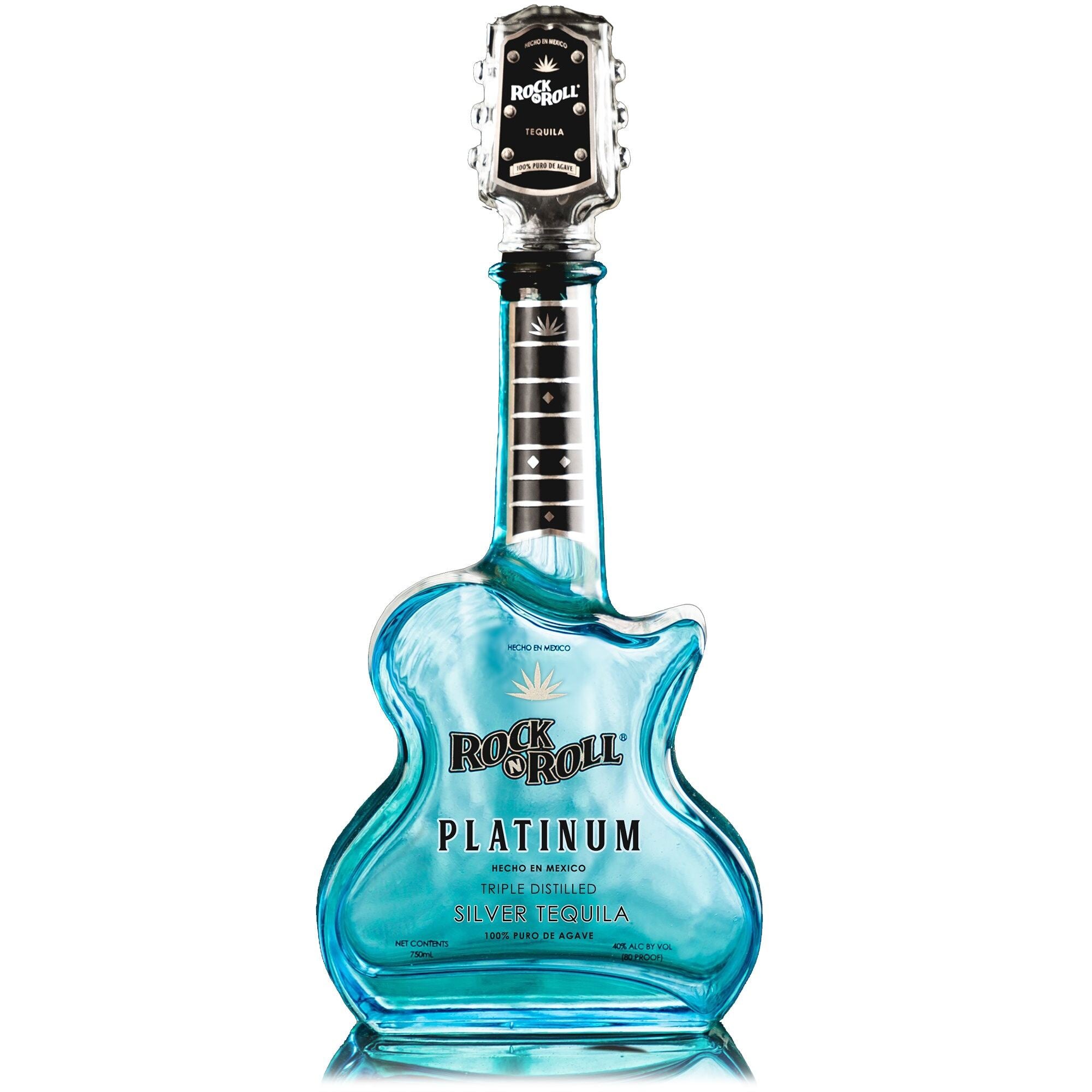Rock N Roll Tequila Platinum Guitar 750ml