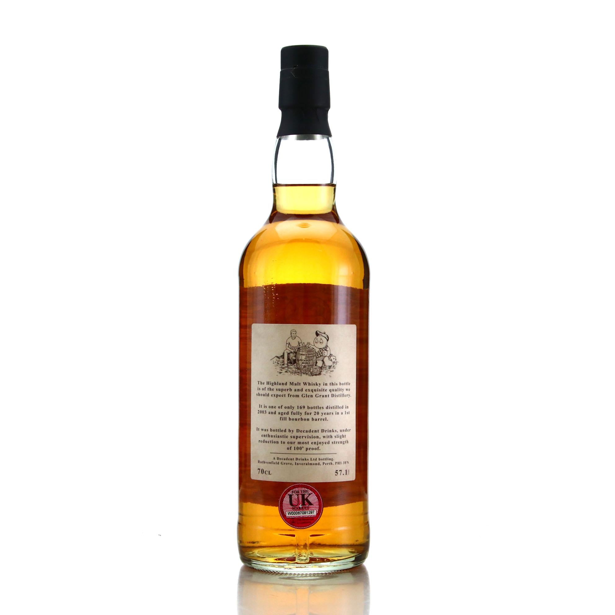 Whiskey Sponge Edition No.98 Glen Grant 2003 20 Year Old 57.1% ABV 700ml