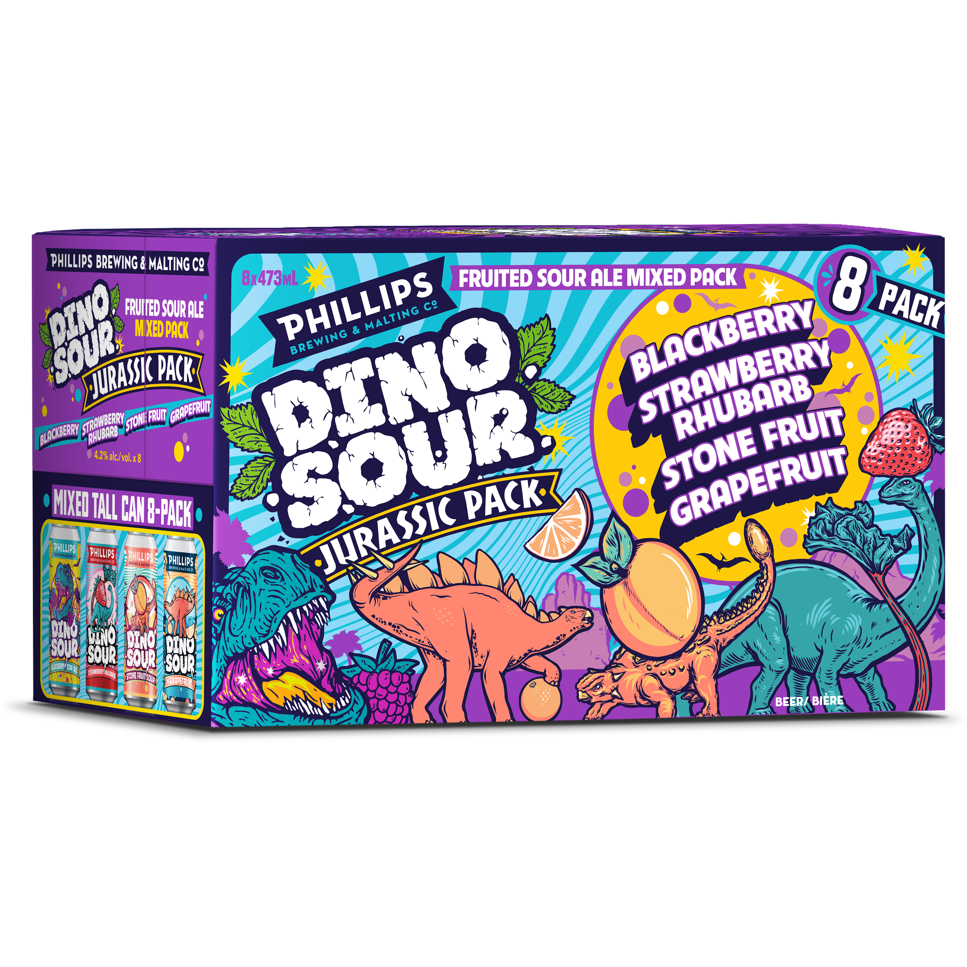 Phillips Dinosour Jurassic Mix Pack 8 Tall Can