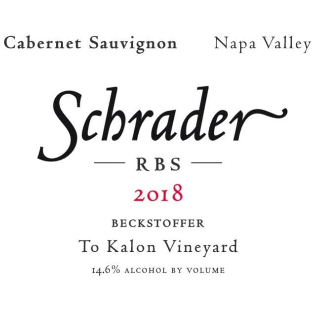 Schrader RBS To Kalon Vineyard Cabernet Sauvignon 2018