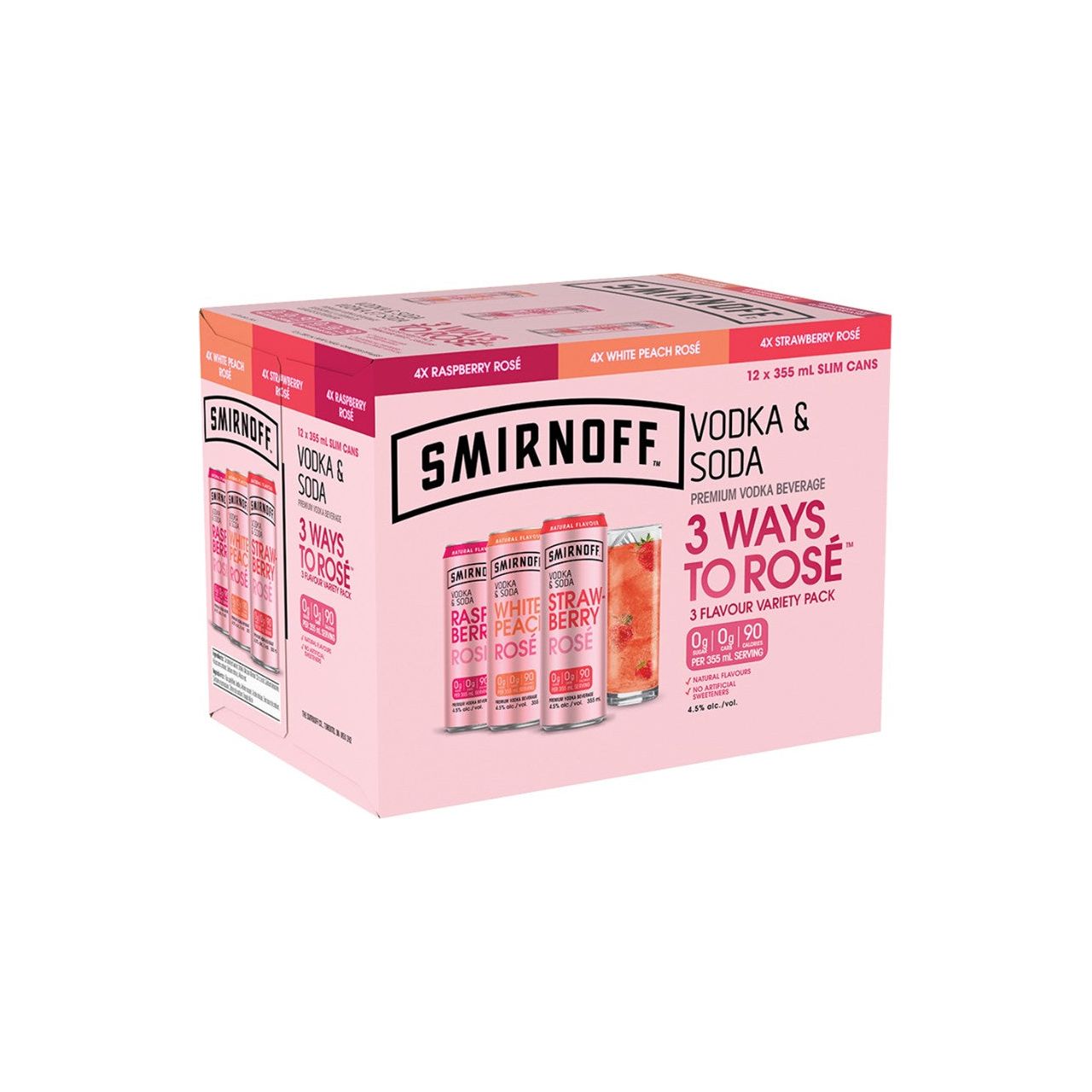 Smirnoff Soda Rose Variety Pack 12 Cans