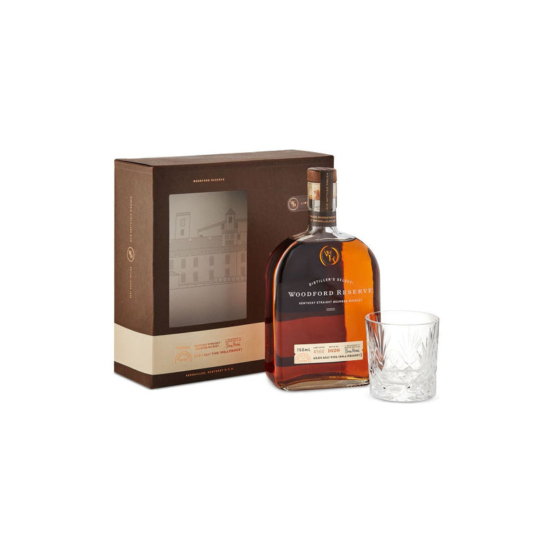 Woodford Reserve Straight Bourbon 45.2% ABV Gift Pack With Rock Glasses 750ml
