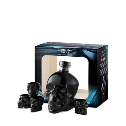 Crystal Head Vodka Onyx Gift Pack with 4 Shot Glasses