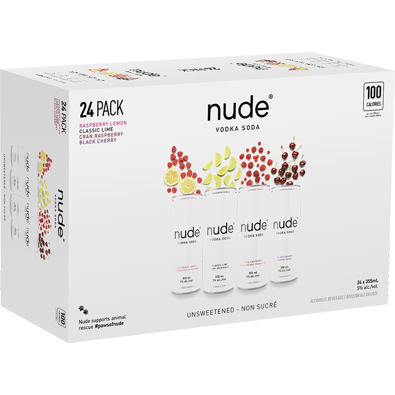 Nude Vodka Soda Mix Pack Sleek 24 Cans