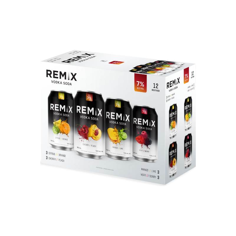 Remix Vodka Soda 7% Mix Pack12 Can
