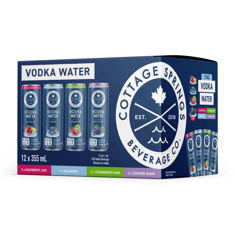 Cottage Springs Vodka Water Mix Pack 12 Cans
