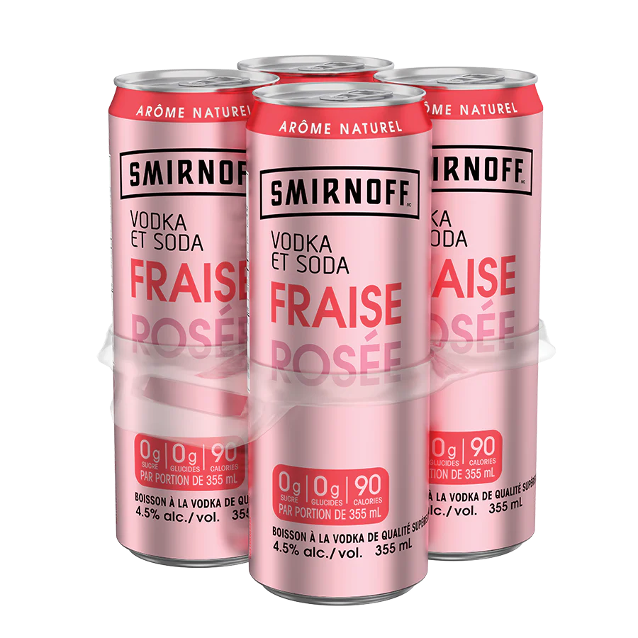 Smirnoff Soda Raspberry Rose 4 Cans