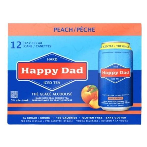 Happy Dad Hard Iced Tea Peach 12 Pack