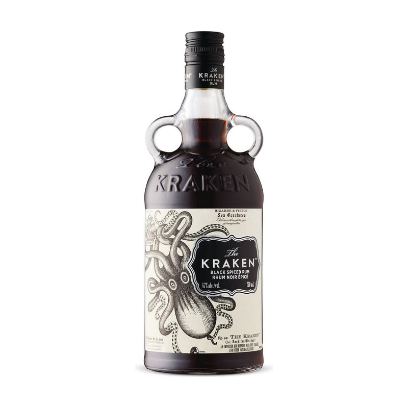 The Kraken Black Spiced Rum with Bonus 1800 Tequila 750ml+50ml