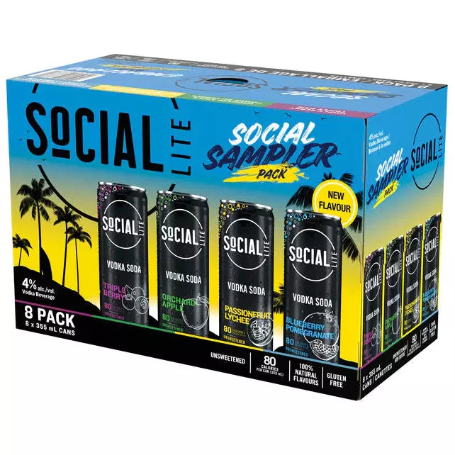 Social Lite Variety Pack 8 Cans