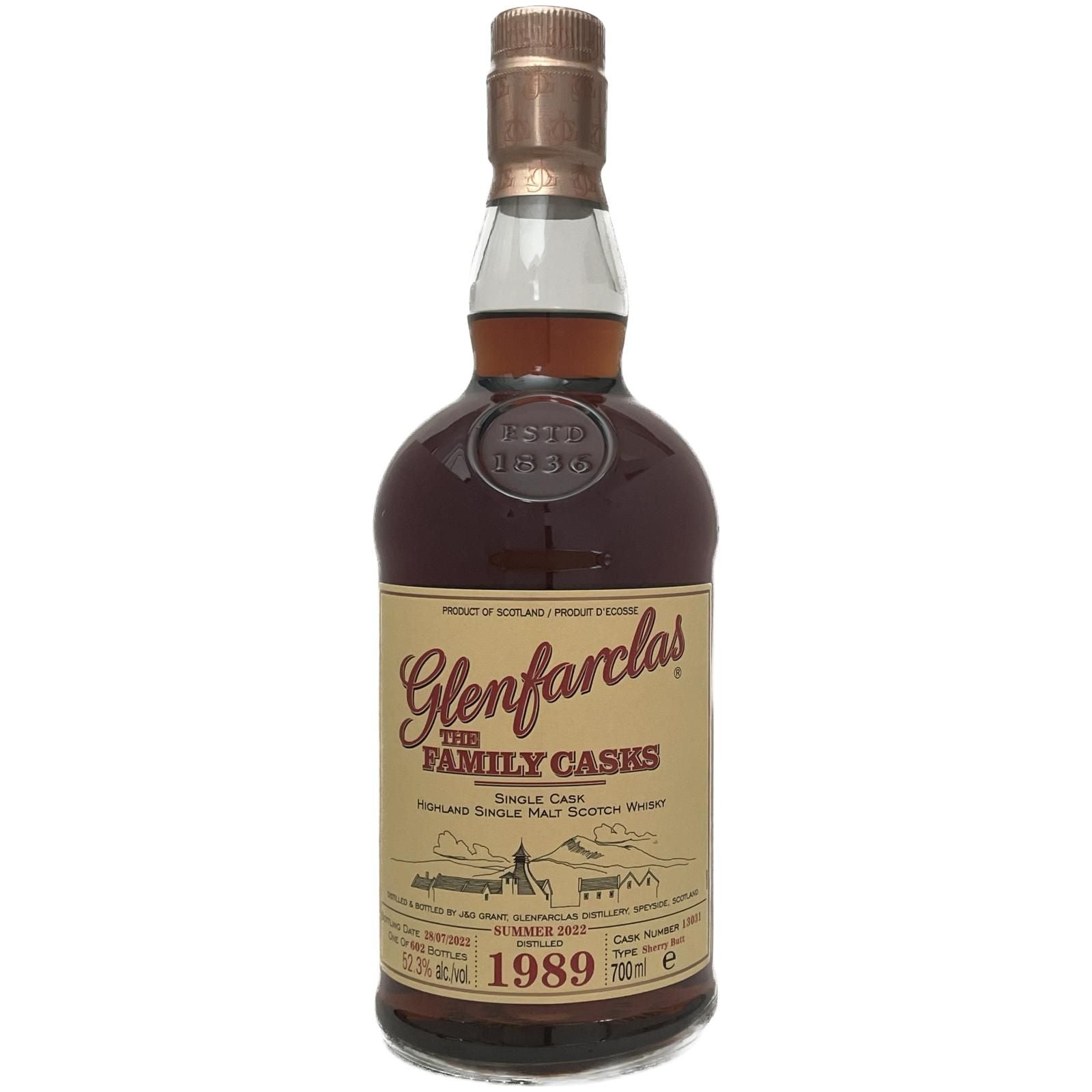 Glenfarclas 1989 32 Year Old S22 Cask 13031 Sherry Butt 52.3% ABV 700ml