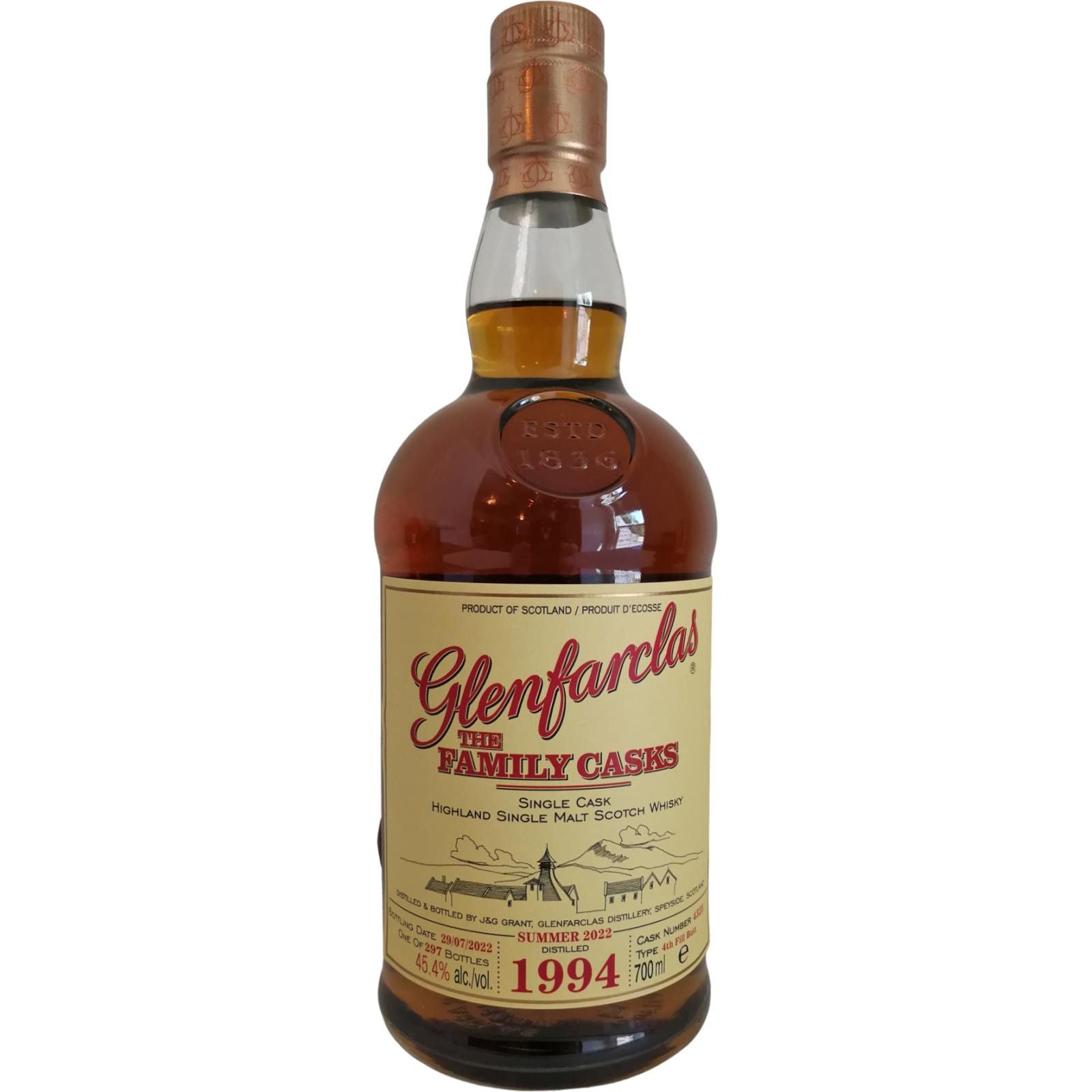 Glenfarclas 1994 27 Year Old S22 Cask 4323 4th Fill Butt 45.4% ABV 700ml