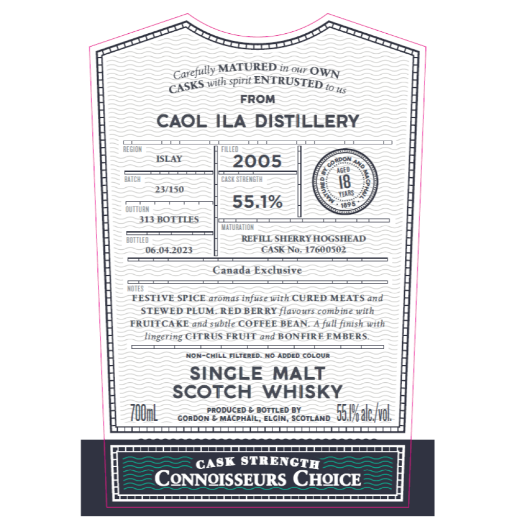 Gordon & MacPhail Connoisseurs Choice Caol Ila 2005 18 Year Old 55.1% ABV 700ml