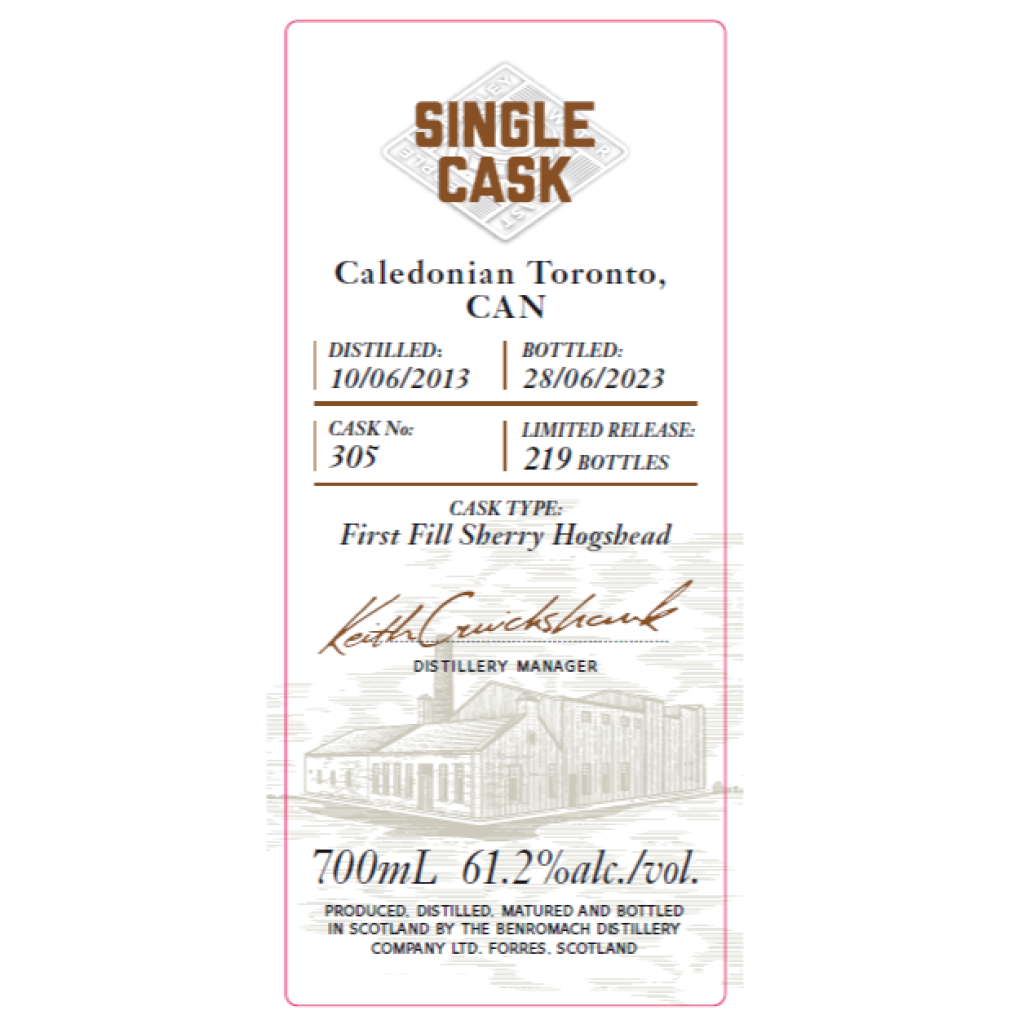 Benromach Single Cask #305 2013 10 Year Old 61.2% ABV 700ml