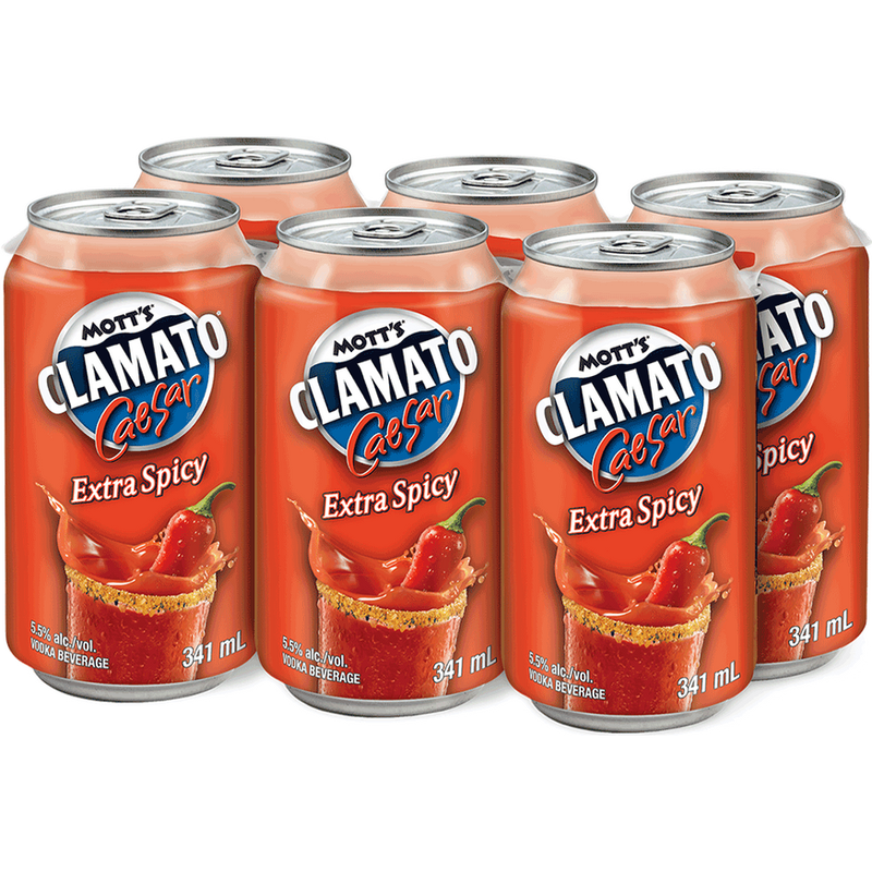 Mott's Clamato Extra Spicy Caesar 6x341ml Cans