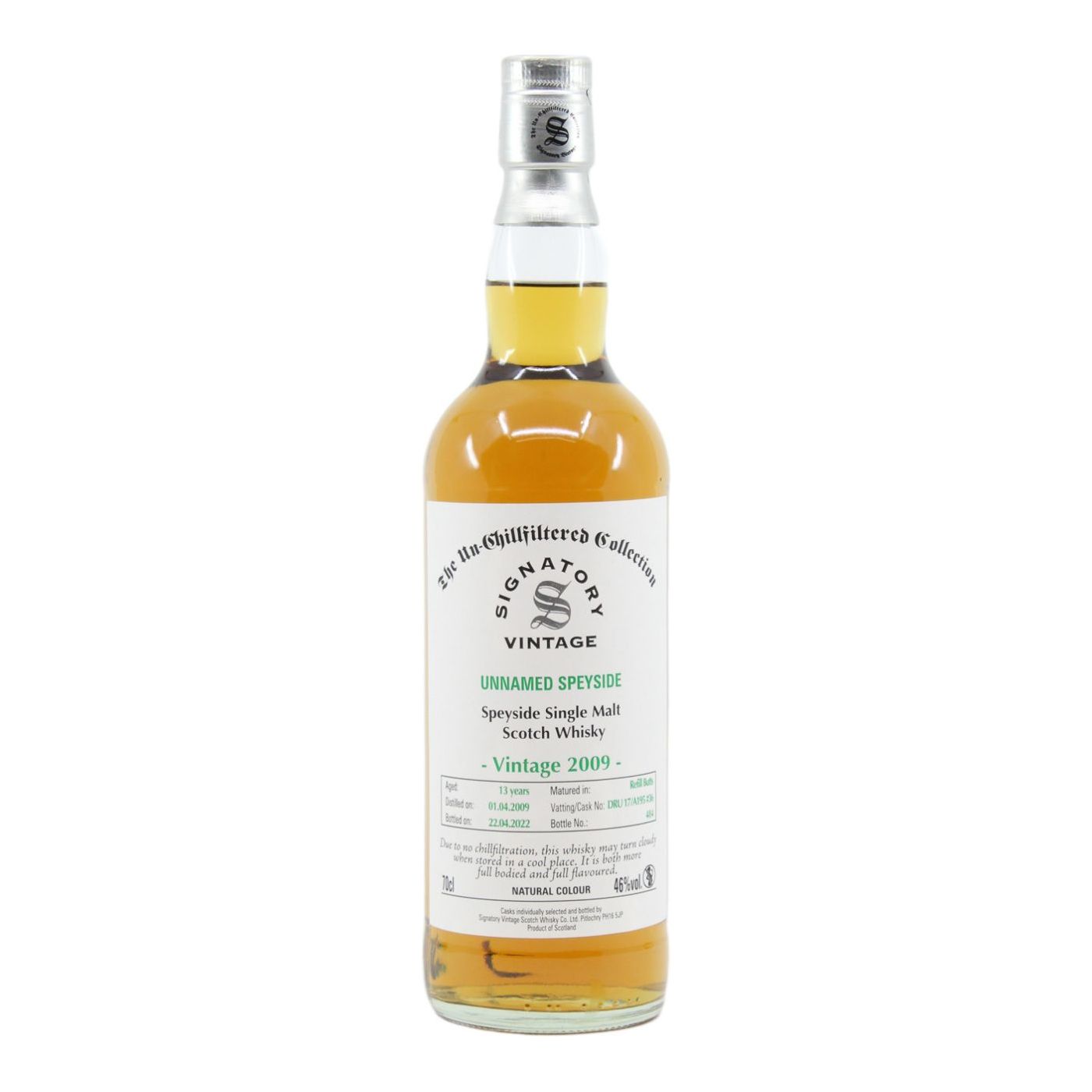 Signatory Unnamed Speyside 14 Year Old 2009 46% 700ml