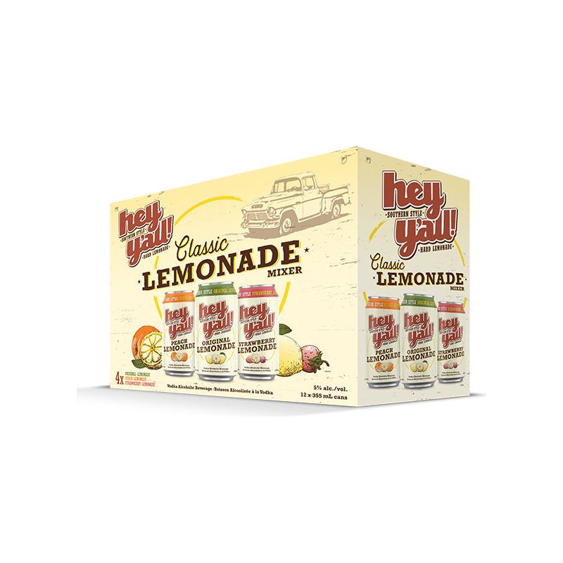 Hey Y'All Lemonade Mixer Pack 12 Cans