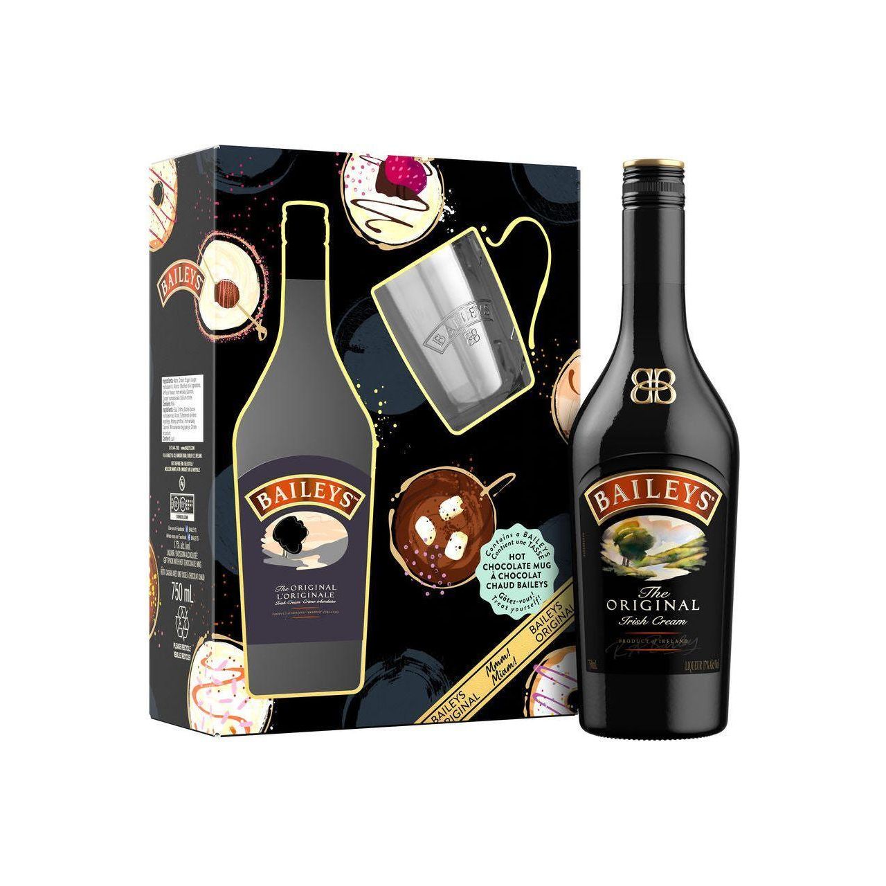 Baileys The Original Irish Cream Liqueur Gift Pack with Hot Chocolate Mug