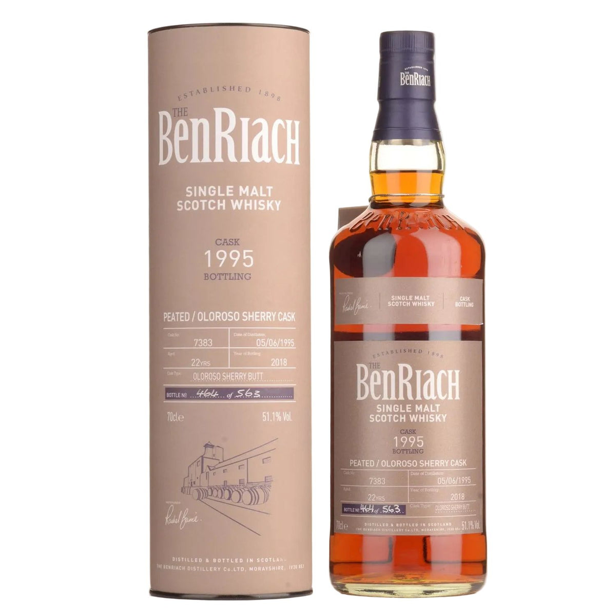 BenRiach Batch 15 1995 22 Year Old Cask #7383 Peated Single Malt Scotch Whisky