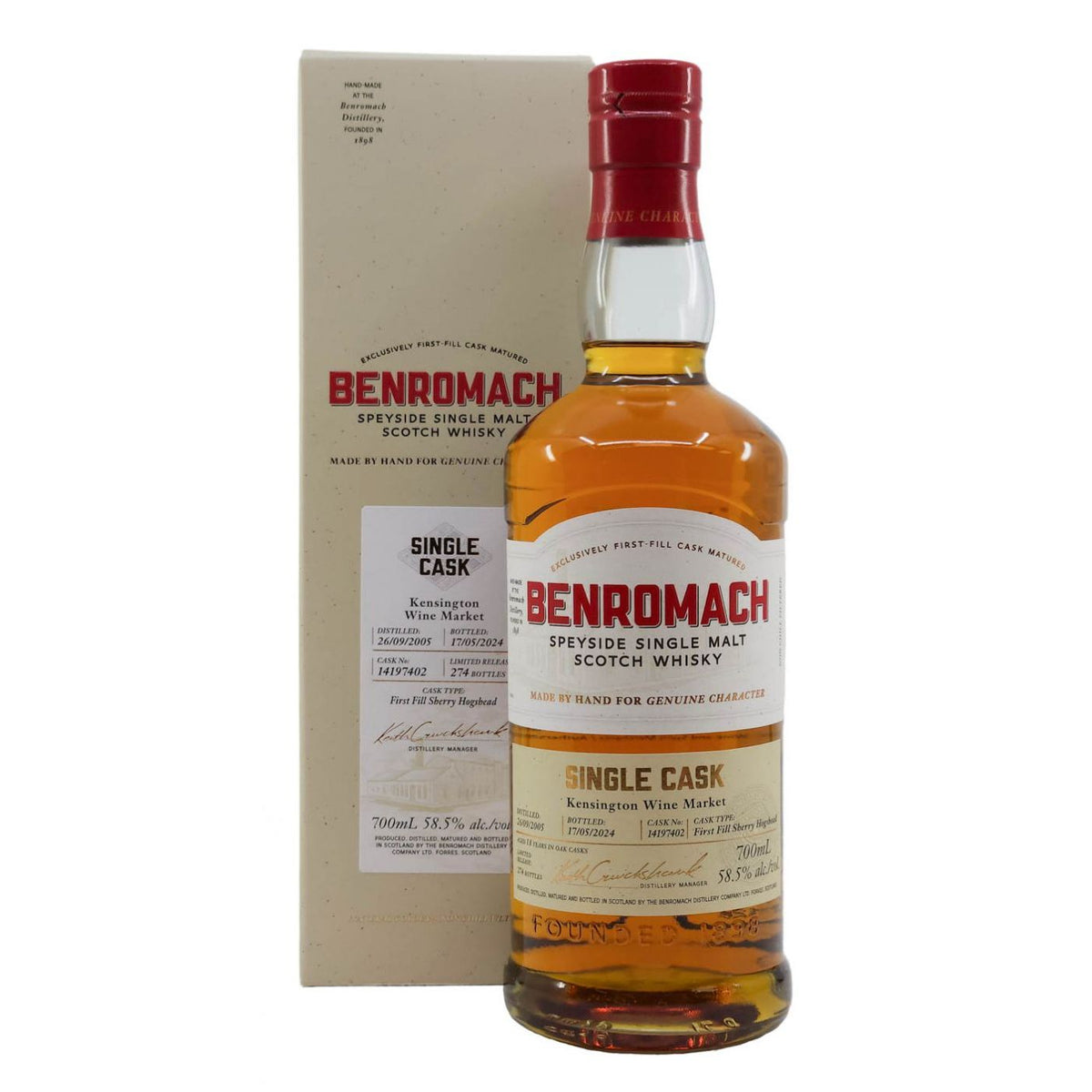 Benromach 18 Year Old 2005 Single Cask #335 Single Malt Scotch Whisky