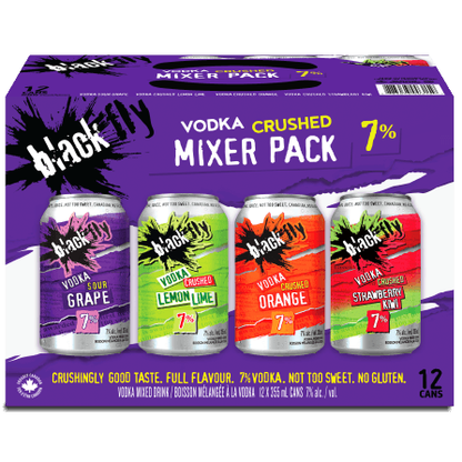 Black Fly Vodka Crushed Purple Mixer Pack 12 Cans