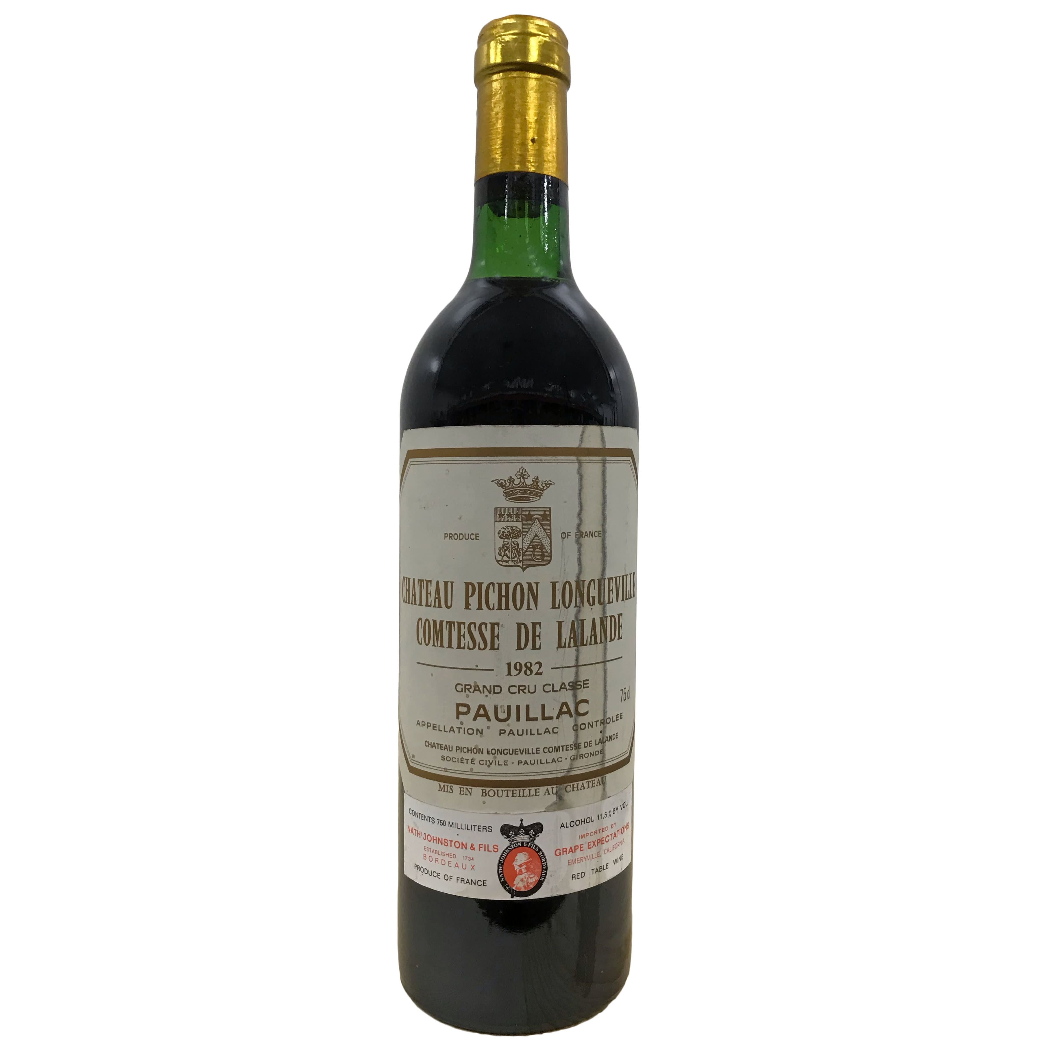 Chateau Pichon Longueville Comtesse de Lalande (bin soiled label, top shoulder fill) 1982