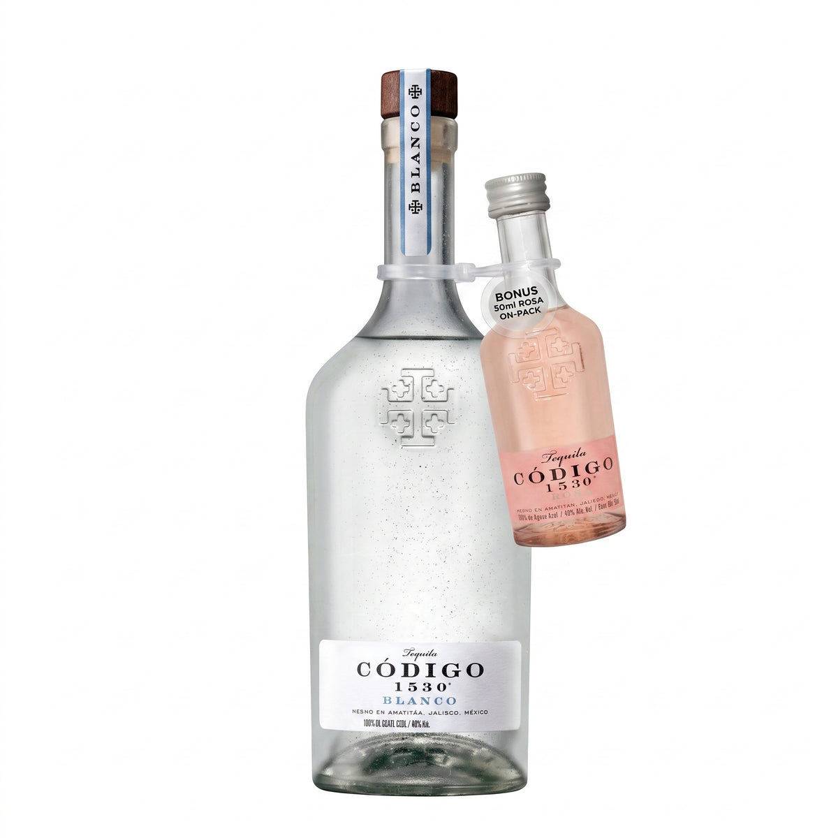 Codigo 1530 Blanco Tequila 750ml with Bonus Rosa Tequila 50ml